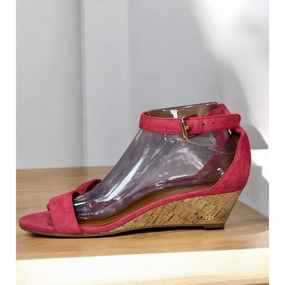 Tory Burch Savannah Suede Wedge Sandal Size 10M - Picture 1 of 9
